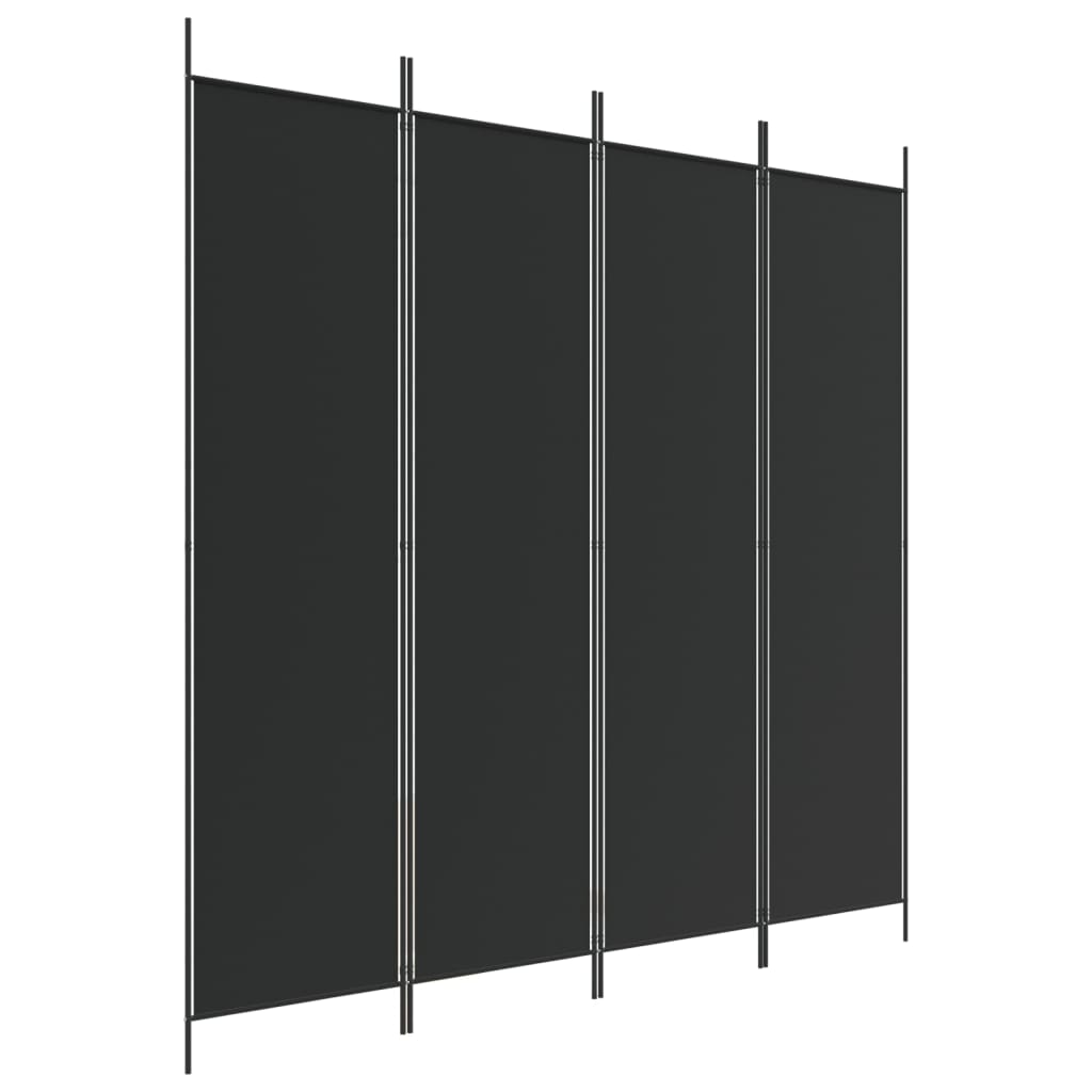 vidaXL 4-panelový paraván čierny 200x200 cm látkový