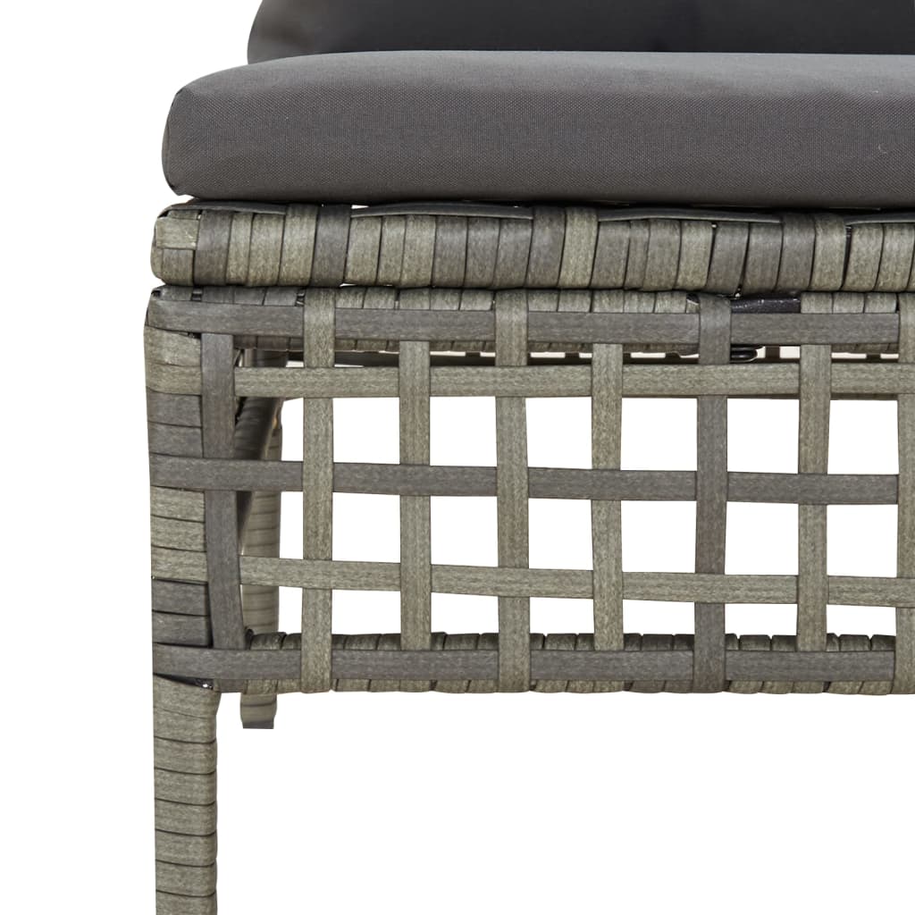 vidaXL 9-dielna záhradná sedacia súprava s vankúšmi sivá polyratanová