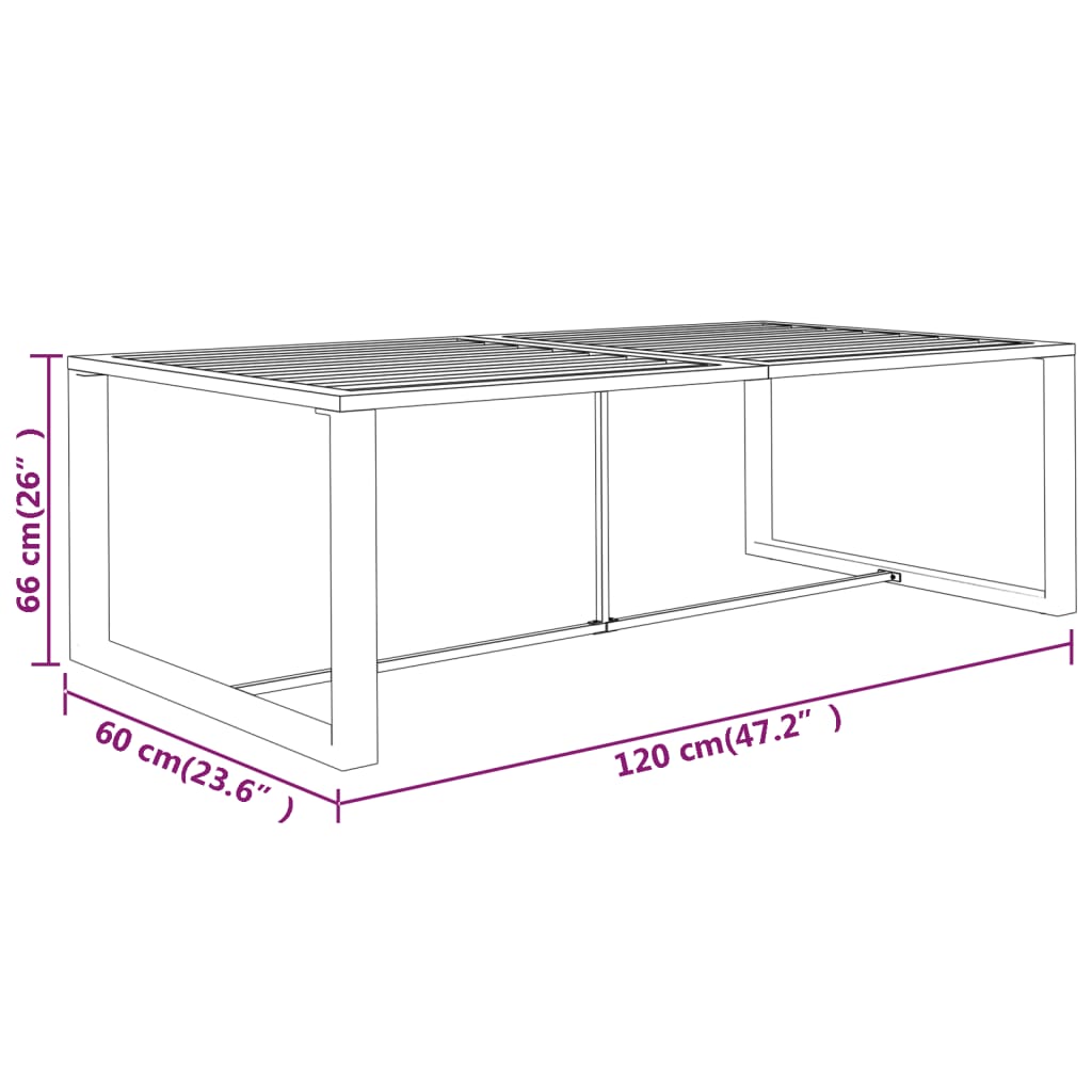 vidaXL Vonkajší jedálenský stôl antracitový 120x60x66 cm hliník