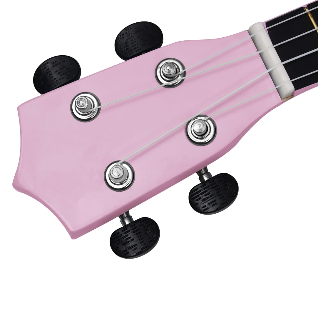 vidaXL Sopránové ukulele s taškou pre deti ružové 23"