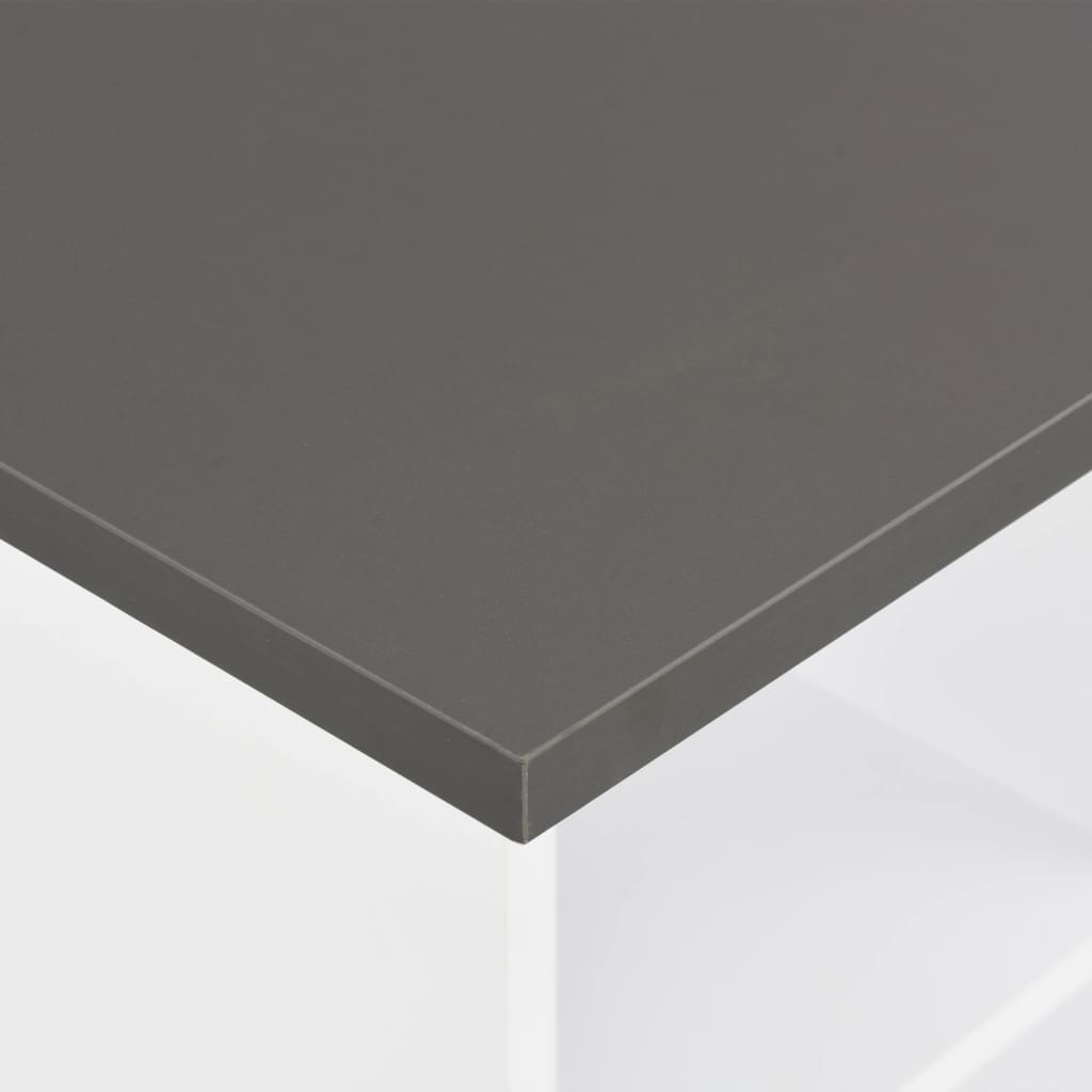 vidaXL Barový stôl, biely a antracitovo sivý 60x60x110 cm