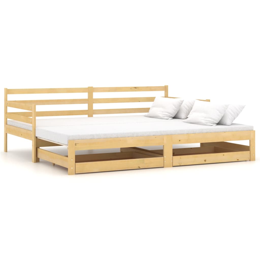 vidaXL Rozkladacia denná posteľ 2x(90x200) cm, borovicový masív