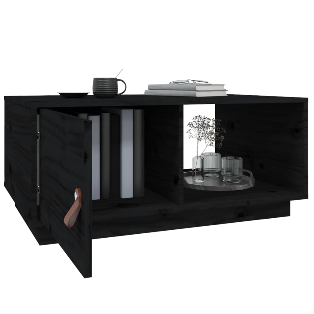 vidaXL Konferenčný stolík čierny 80x50x35,5 cm borovicový masív
