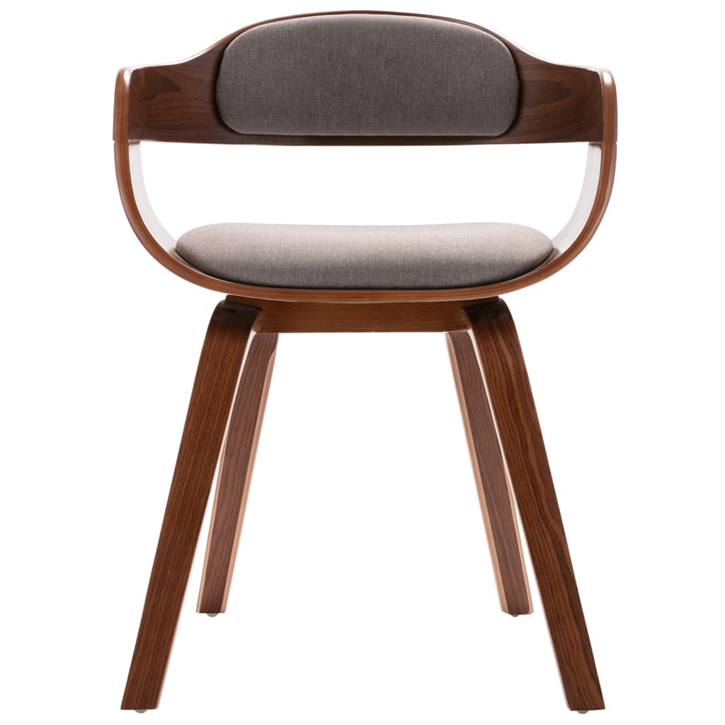vidaXL Jedálenská stolička, sivohnedá, ohýbané drevo a látka