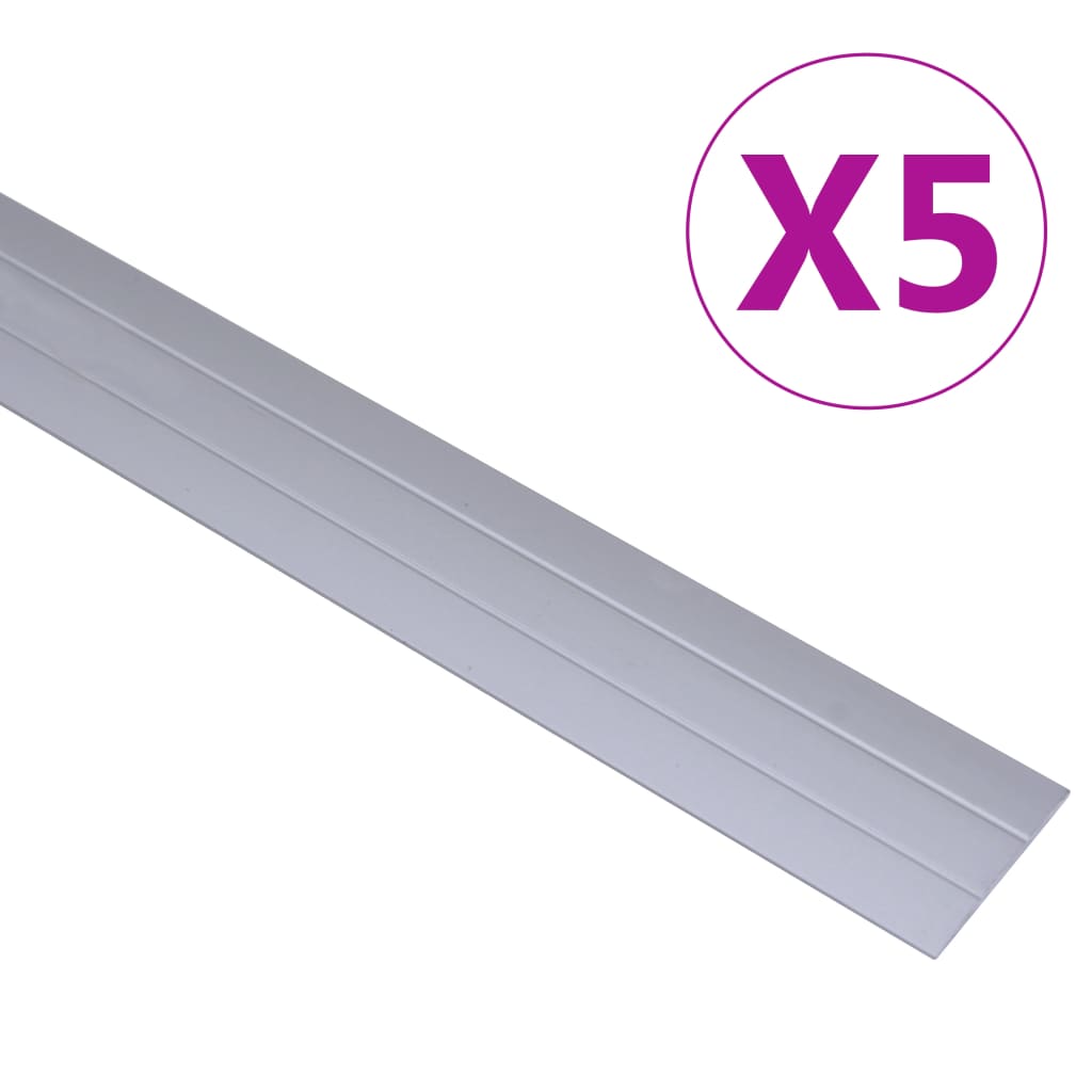 vidaXL Podlahové profily 5 ks, hliník 134 cm, strieborné