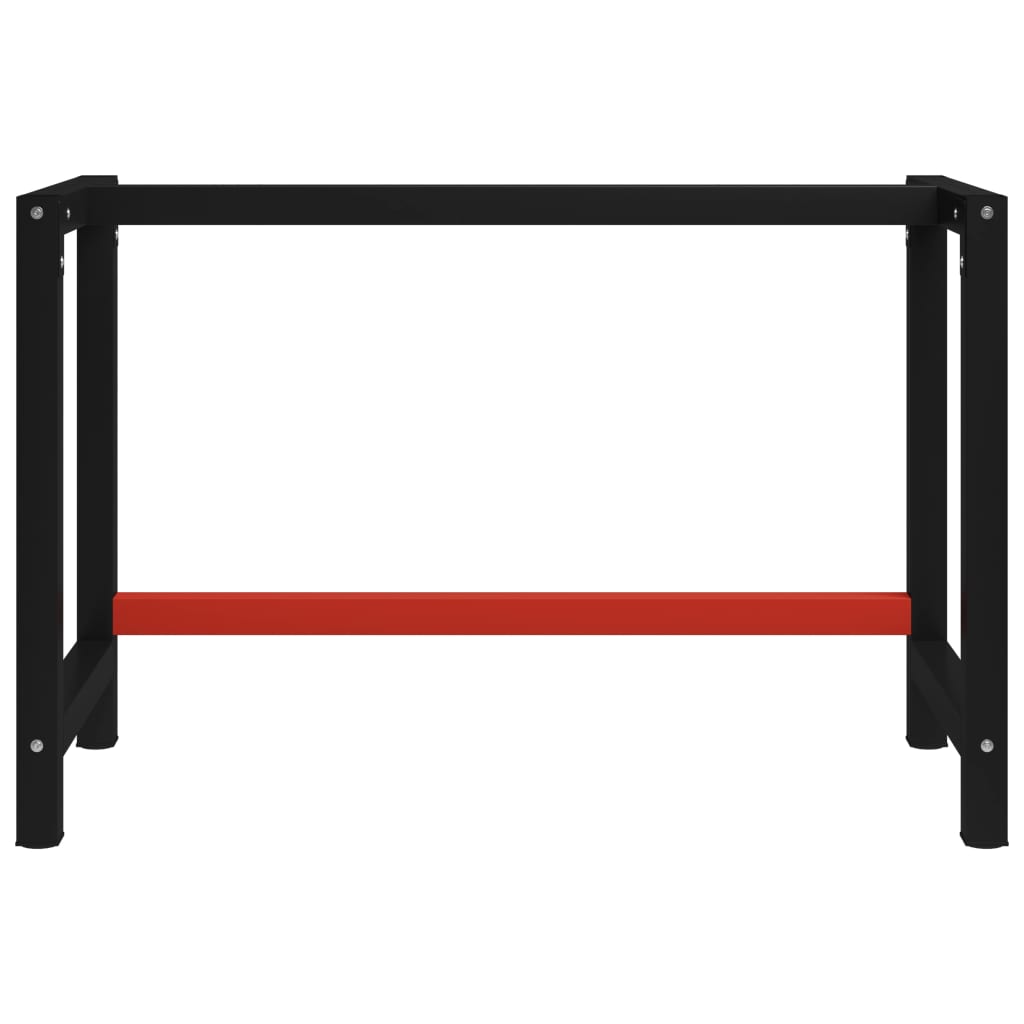 vidaXL Rám na pracovný stôl kovový 120x57x79 cm čierno-červený