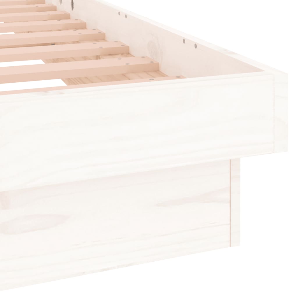 vidaXL Posteľný rám s LED biely 90x190 cm jednolôžko masívne drevo