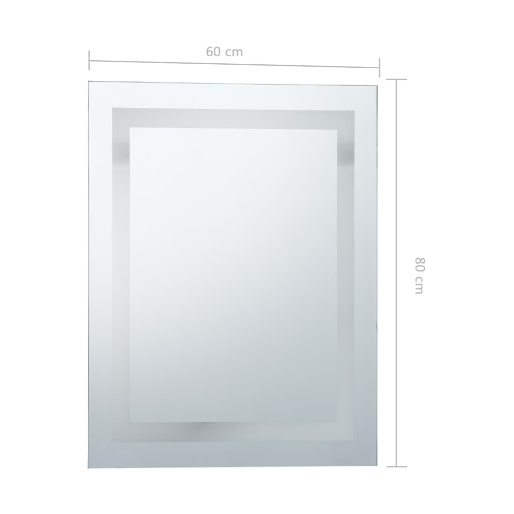 vidaXL Kúpeľňové zrkadlo s LED svetlom a dotykovým senzorom 60x80 cm
