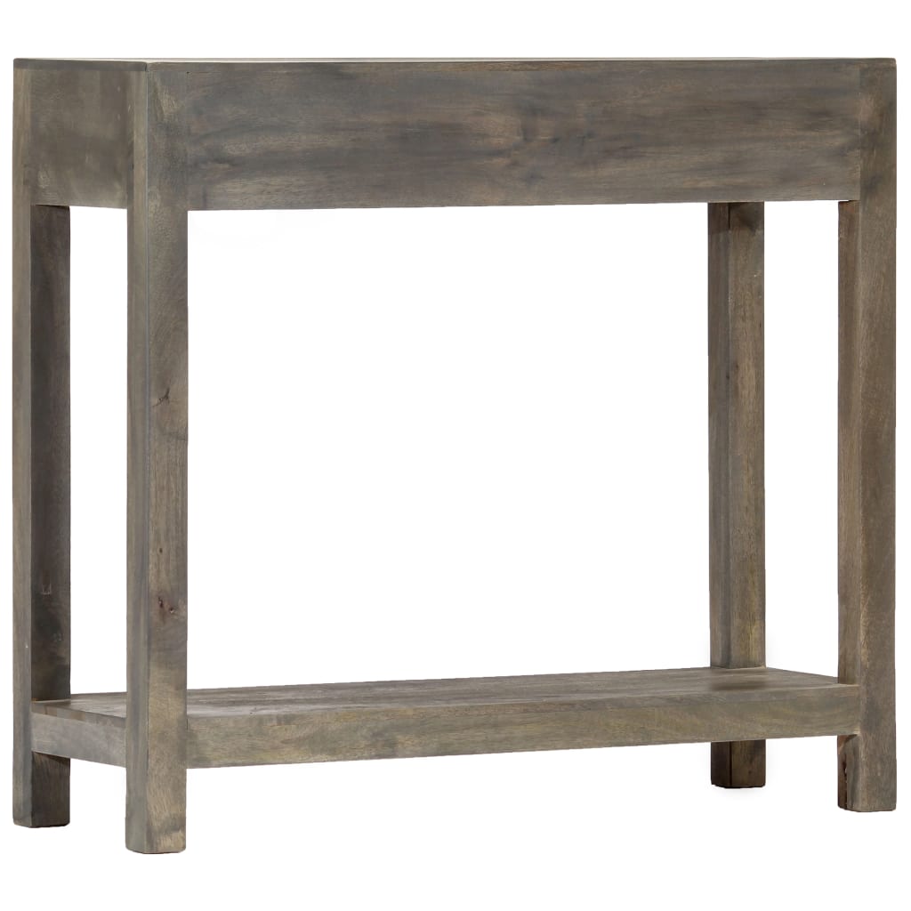 vidaXL Konzolový stolík sivý 86x30x76 cm masívne mangovníkové drevo