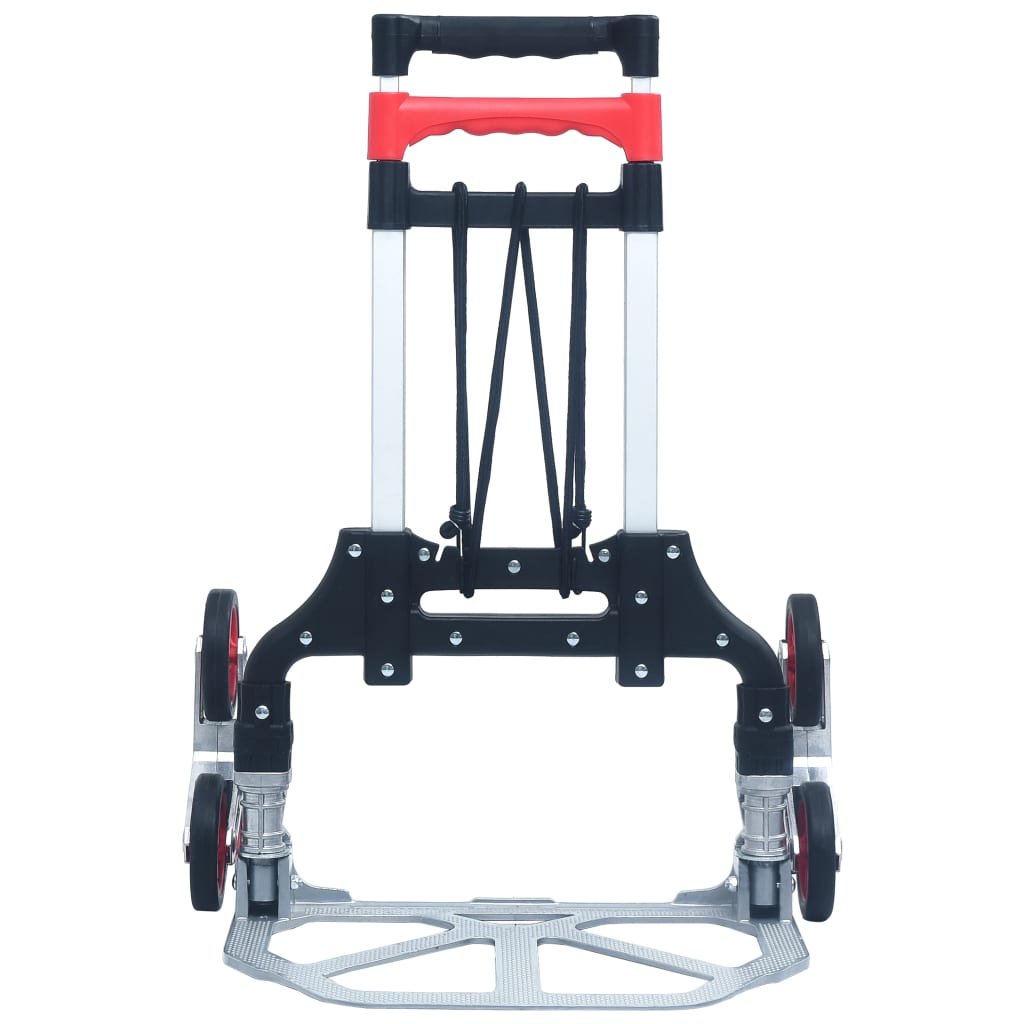 vidaXL Skladací schodiskový vozík strieborný hliníkový 70 kg