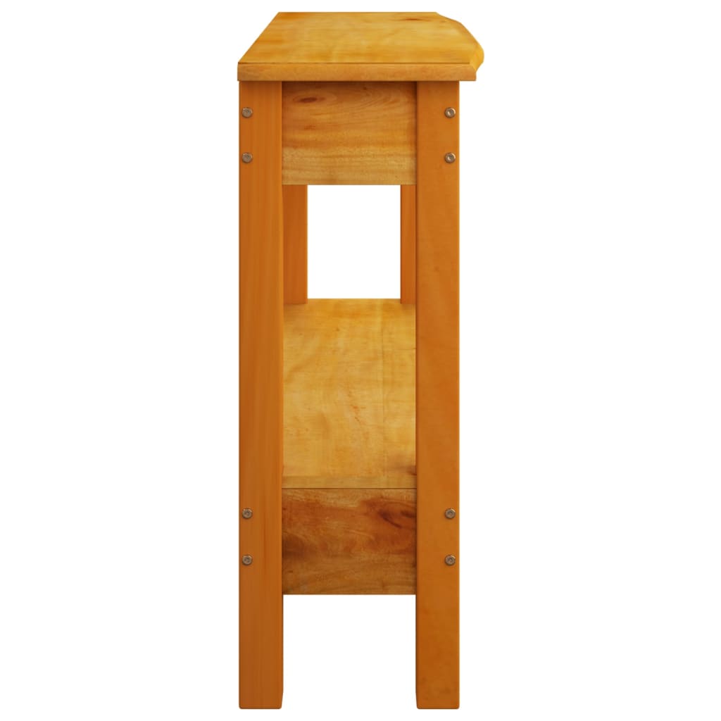 vidaXL Konzolový stolík so zásuvkami 110x30x75 cm masívny mahagón