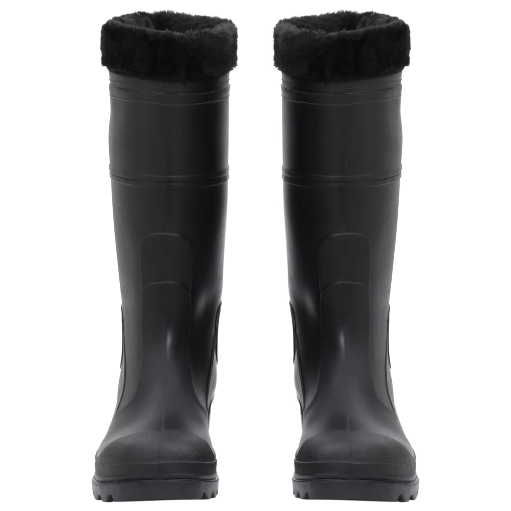 vidaXL Topánky do dažďa s vyberateľnými ponožkami čierne veľk. 42 PVC
