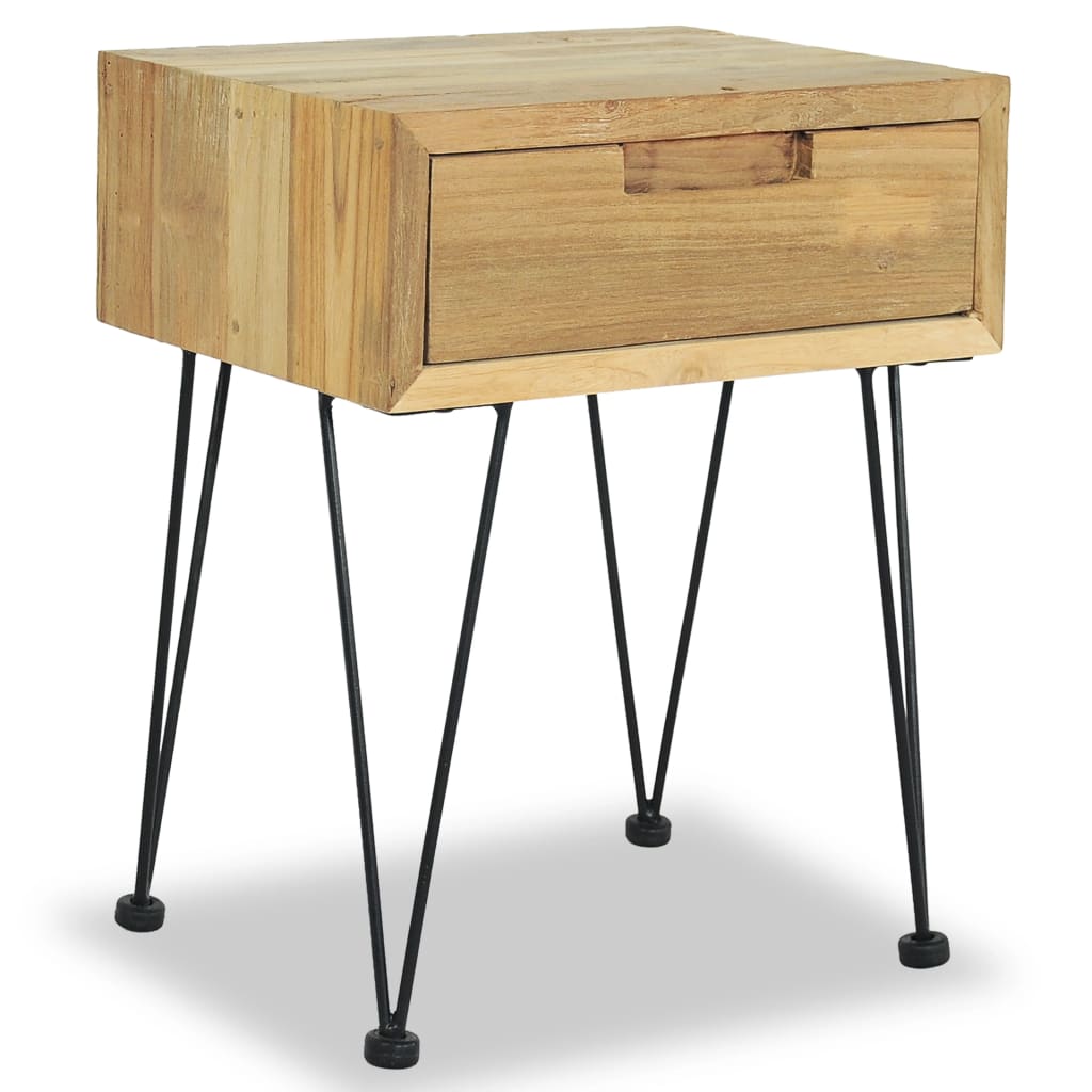 vidaXL Nočný stolík z teakového dreva, 40x30x50 cm