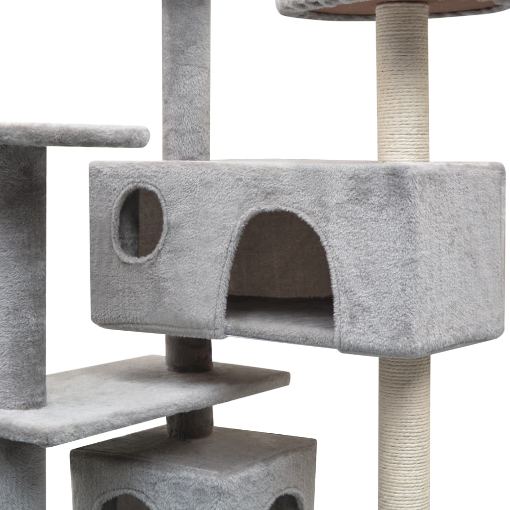 vidaXL Škrabadlo pre mačky so sisalovými stĺpikmi, 125 cm, šedé