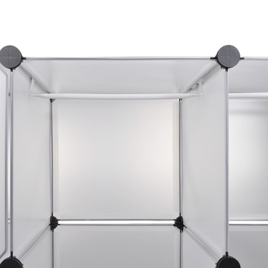 vidaXL Modulárna skrinka s 18 priečinkami, biela 37x146x180,5 cm