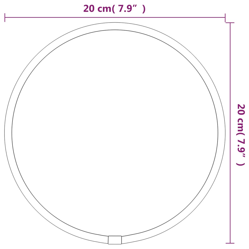 vidaXL Nástenné zrkadlo čierne Ø 20 cm okrúhle