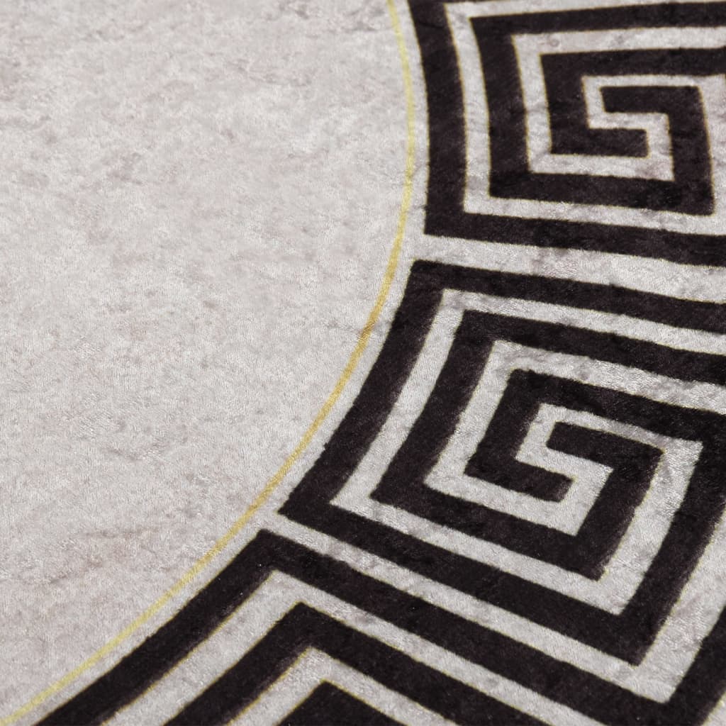 vidaXL Prateľný koberec φ120 cm bledobéžový protišmykový