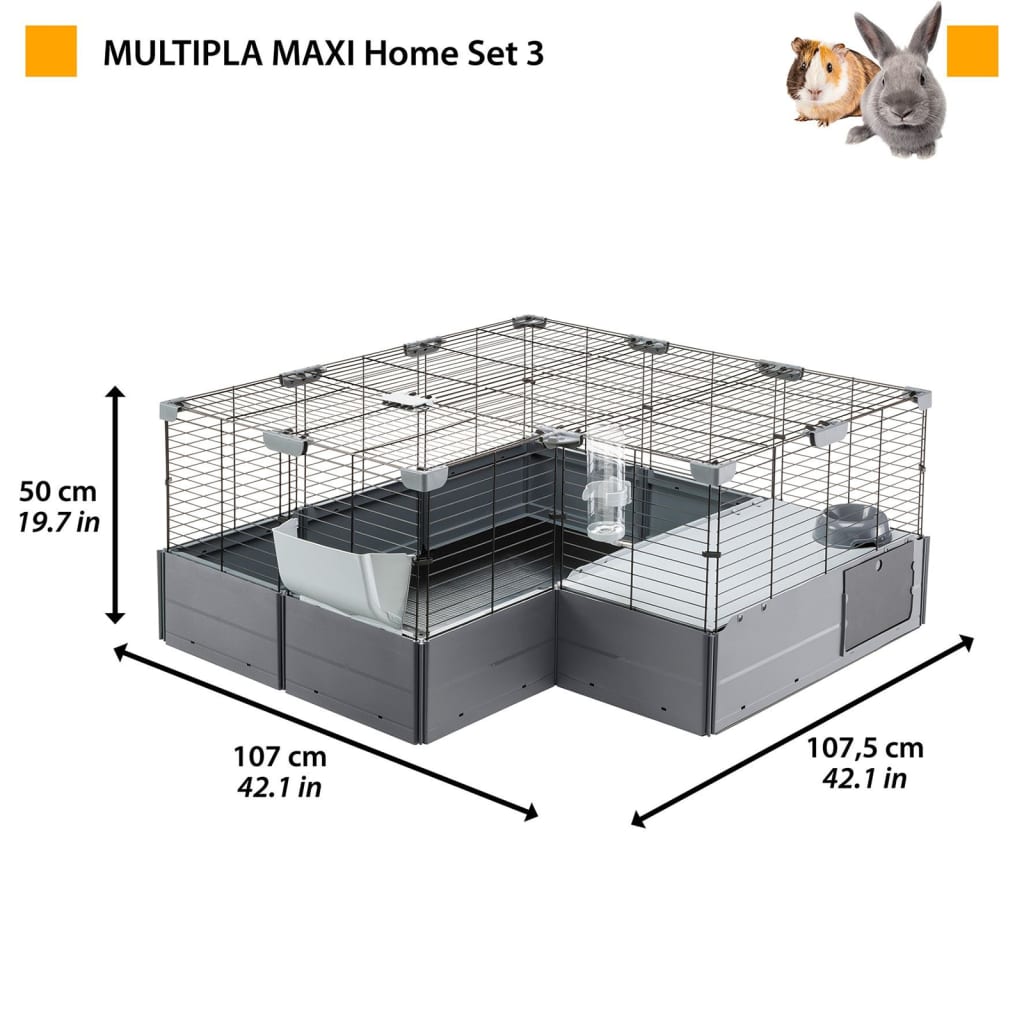 Ferplast Klietka pre králiky Multipla Maxi 142,5x72x50 cm čierna