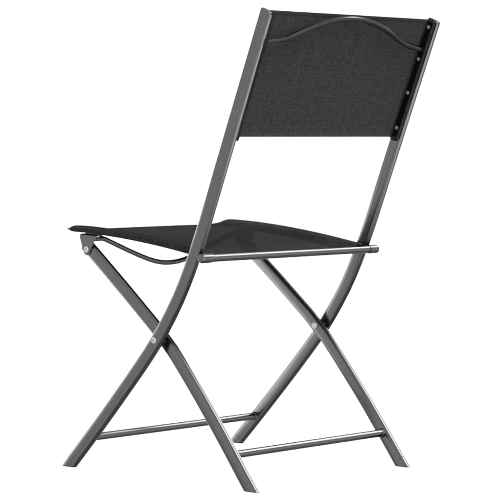 vidaXL Skladacie vonkajšie stoličky 2 ks čierne oceľ a textilén