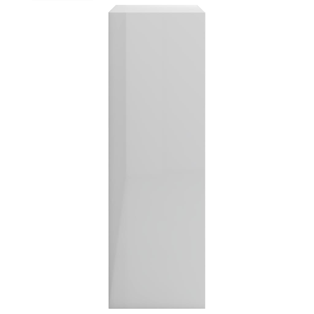 vidaXL Knižnica, lesklá biela 60x24x76 cm, kompozitné drevo