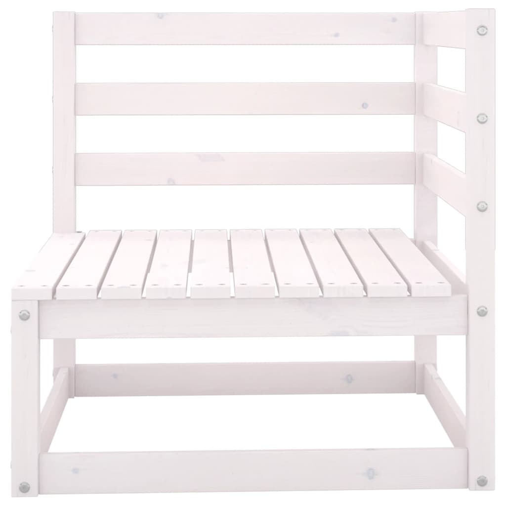 vidaXL Záhradná 2-miesta sedačka s podložkami biela borovicový masív