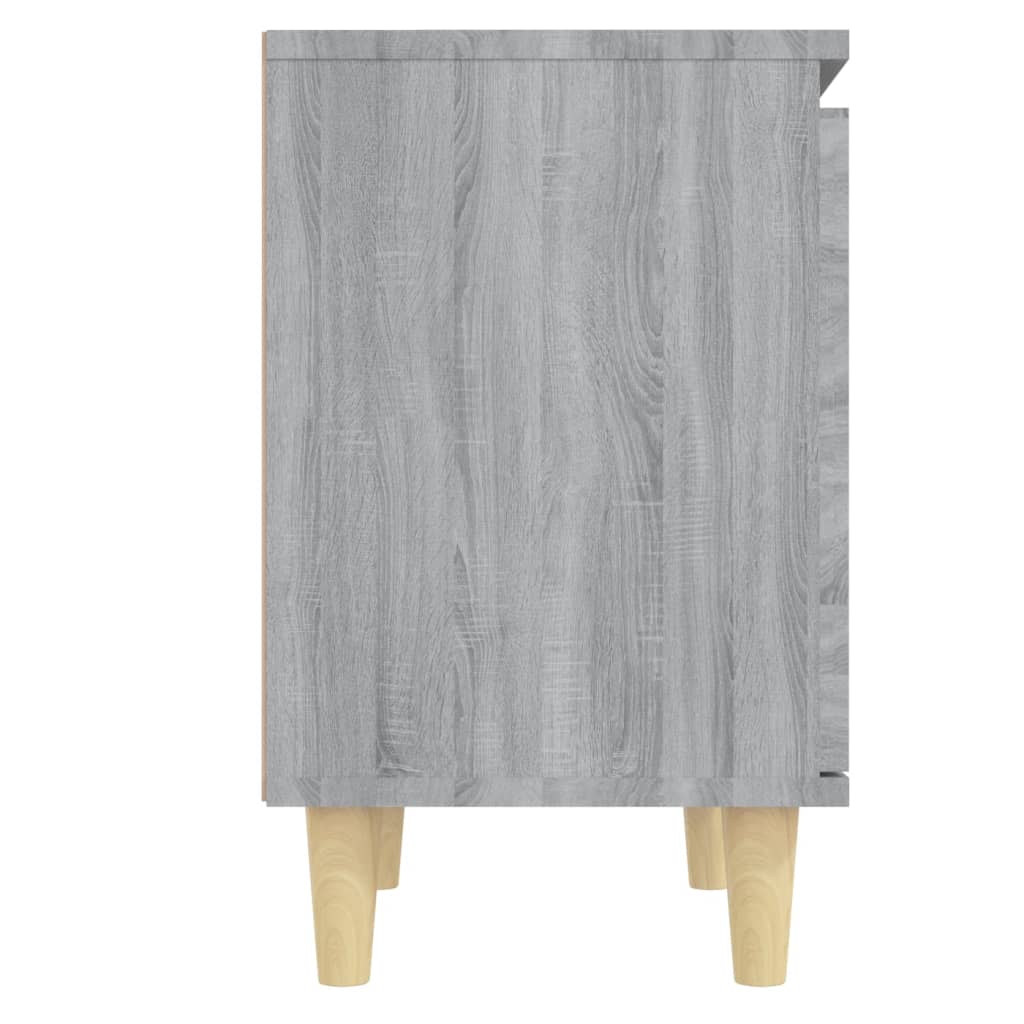 vidaXL Nočné stolíky nohy z masívneho dreva 2ks sivý sonoma 40x30x50cm