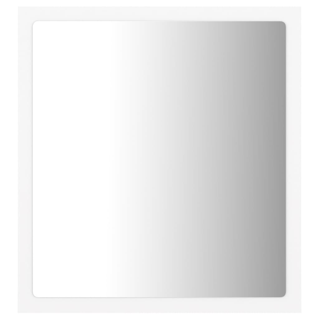 vidaXL Kúpeľňové zrkadlo s LED, biele 40x8,5x37 cm, akryl
