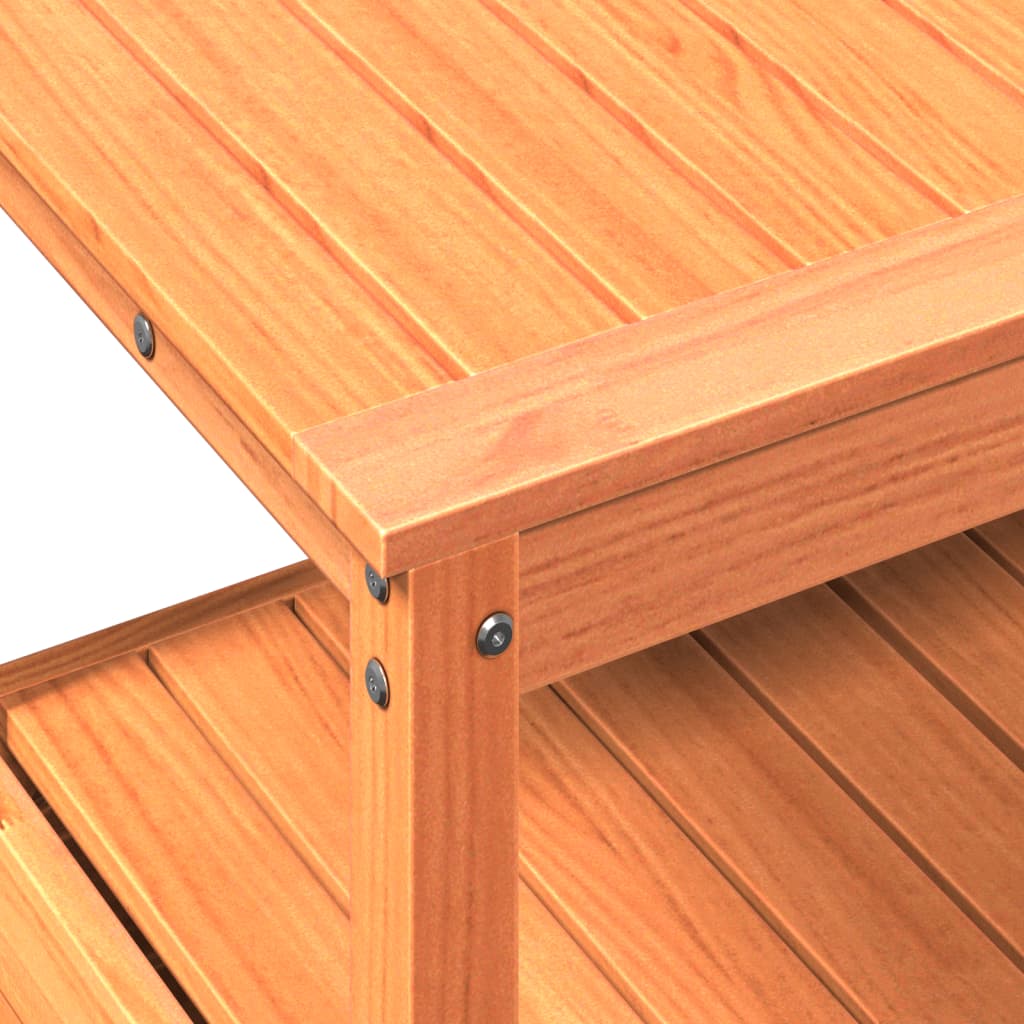 vidaXL Stôl na presádzanie s policami hnedý 82,5x45x81 cm mas.borovica