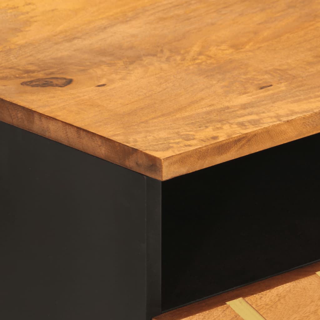 vidaXL Konferenčný stolík hnedo-čierny 80x54x40 cm masívne mago