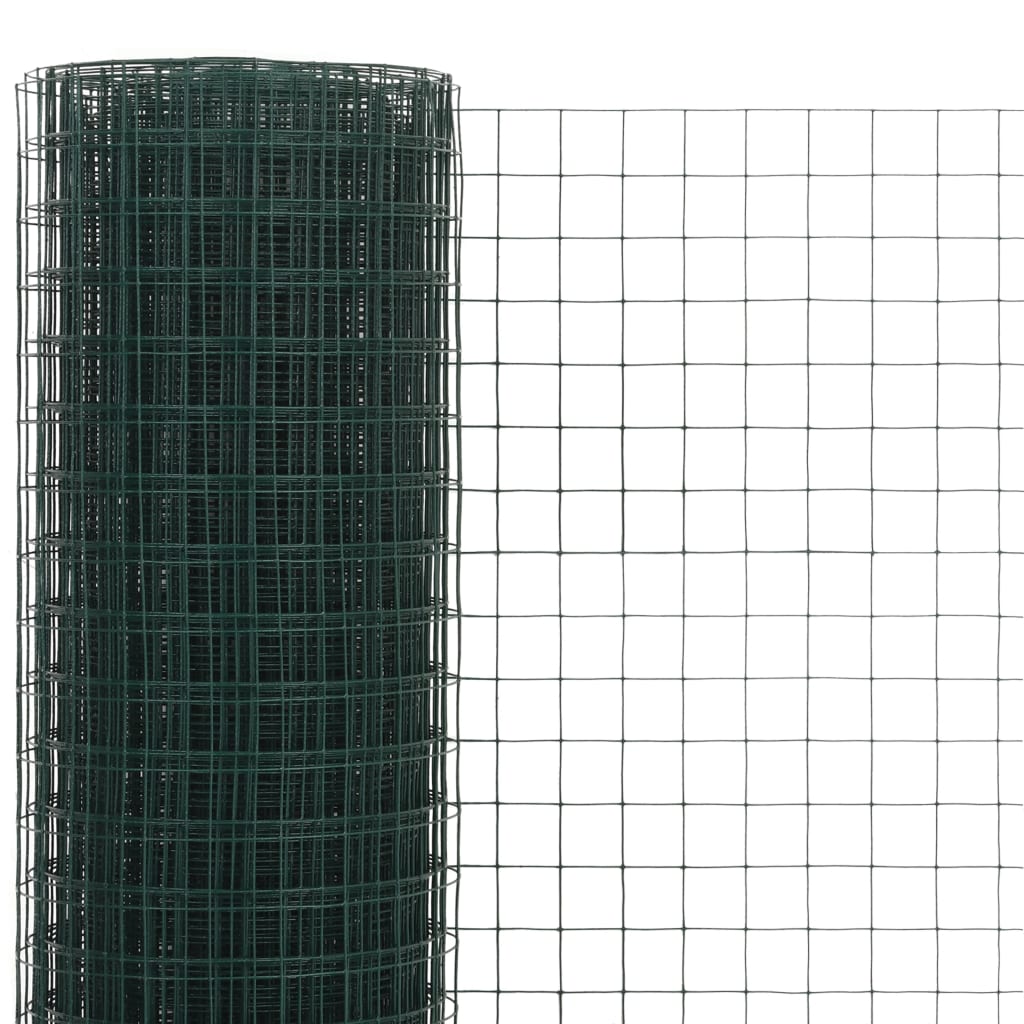 vidaXL Drôtené pletivo, oceľ potiahnutá PVC 10x1,5 m, zelené