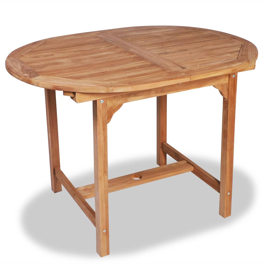 vidaXL Záhradný stôl (110-160)x80x75 cm, tíkový masív