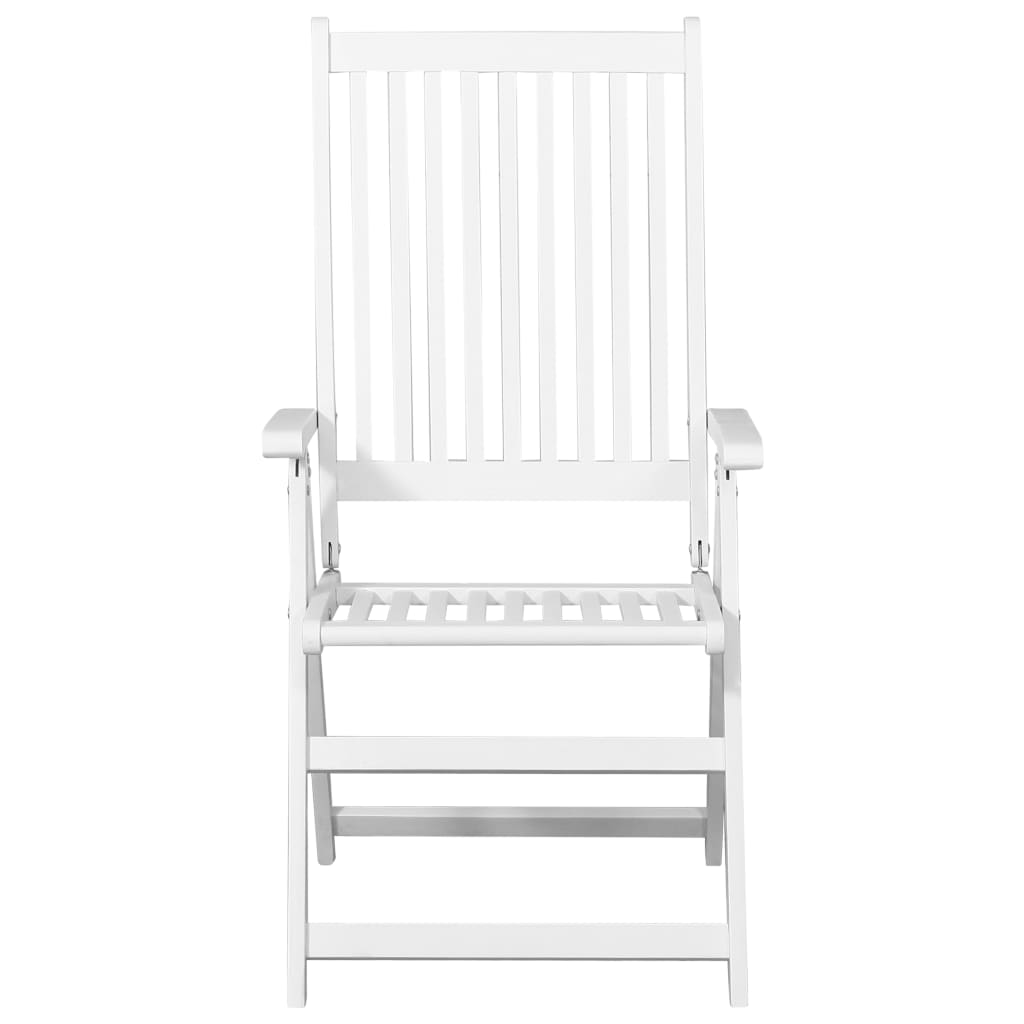 vidaXL Skladacie jedálenské stoličky 2 ks biele masívne akáciové drevo