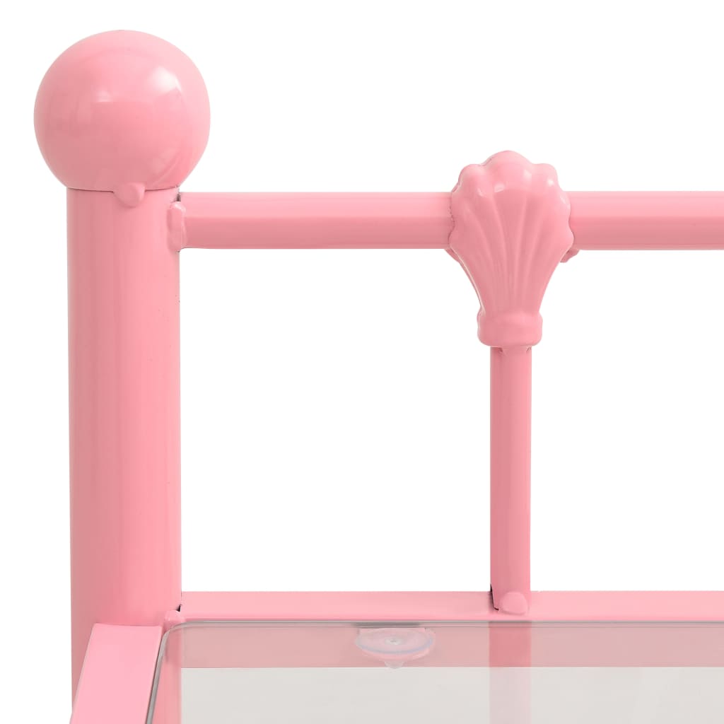 vidaXL Nočné stolíky 2 ks ružové a priehľadné kov a sklo