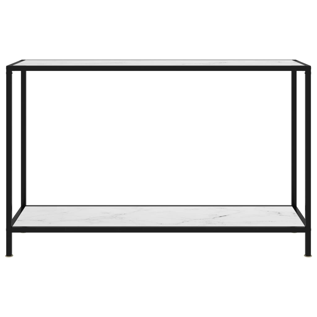 vidaXL Konzolový stolík, biely 120x35x75 cm, tvrdené sklo