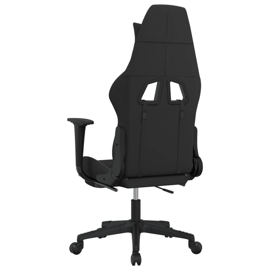 vidaXL Herná stolička s podnožkou čierna a bledosivá látková