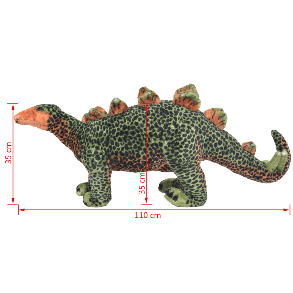 vidaXL Plyšová hračka dinosaurus stegosaurus zeleno-oranžový XXL