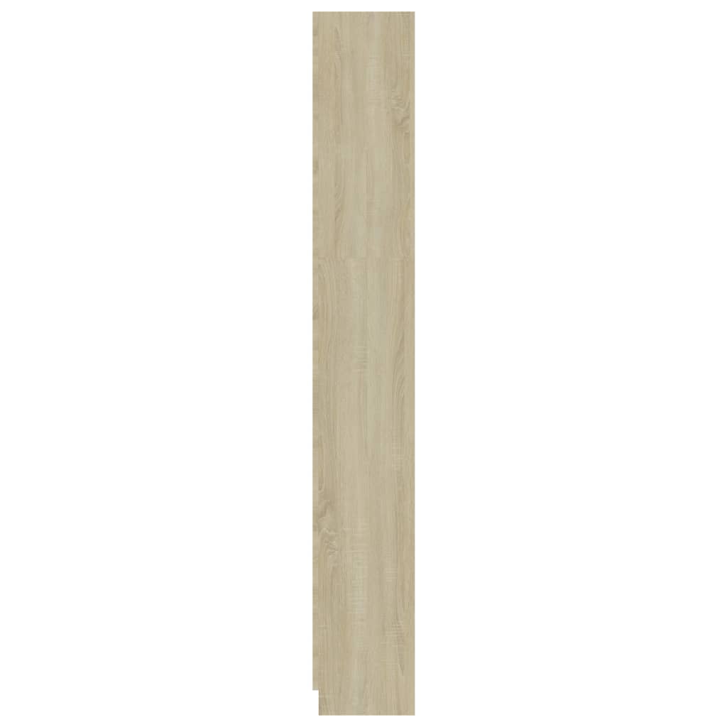 vidaXL Knižnica, 5 políc, biela+sonoma 60x24x175 cm, kompozitné drevo