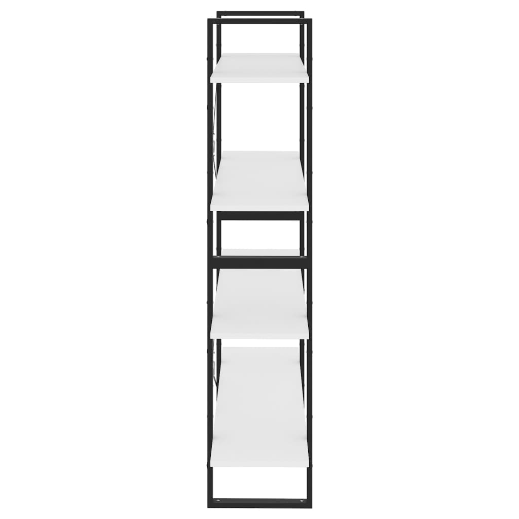 vidaXL 4-poschodová knižnica biela 100x30x140 cm drevotrieska
