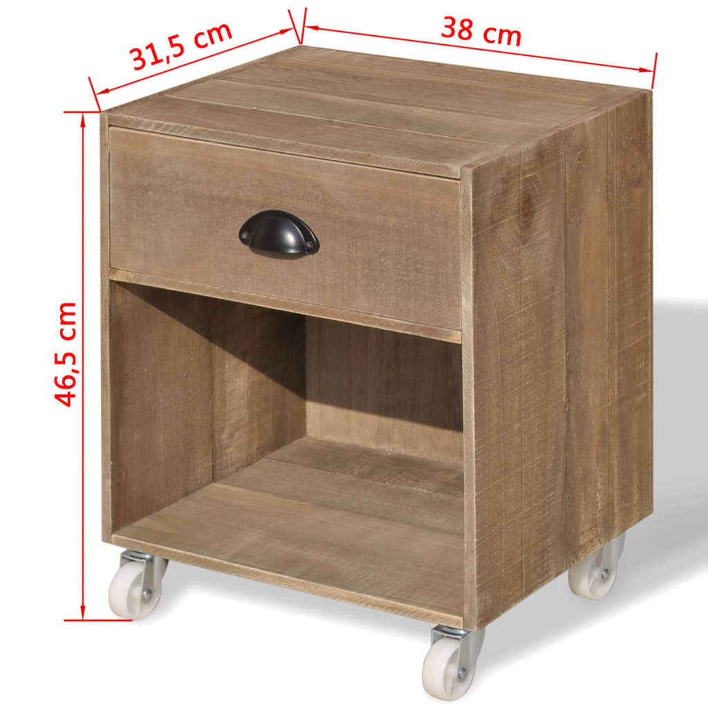 vidaXL Nočný stolík z masívneho dreva, 2 ks, hnedý