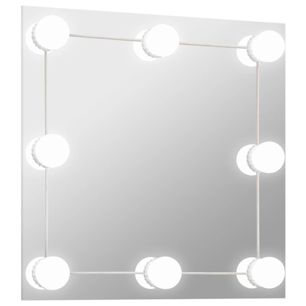vidaXL Nástenné zrkadlo s LED svetlami štvorcové sklo