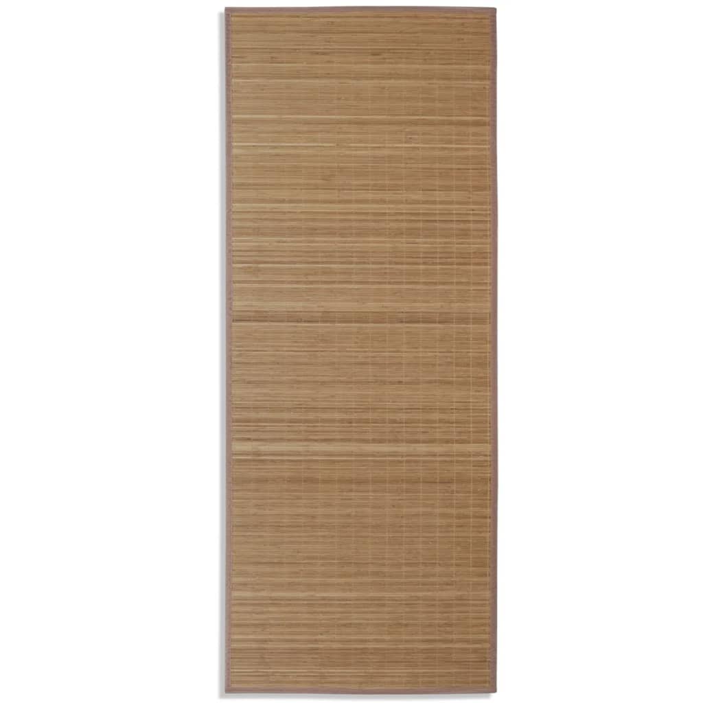Obdĺžnikový hnedý bambusový koberec 80x200 cm