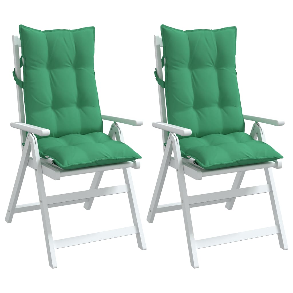 vidaXL Podušky na stoličky s vysokým operadlom 2 ks zelené látka