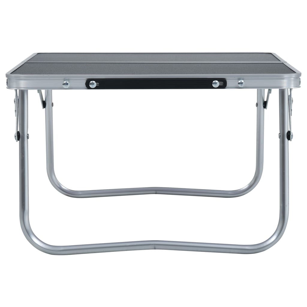 vidaXL Skladací kempingový stôl sivý 60x40 cm hliníkový