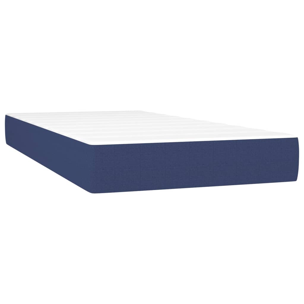vidaXL Posteľ boxsping s matracom a LED modrá 100x200 cm látka