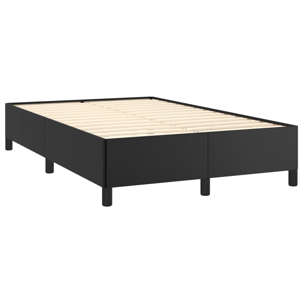 vidaXL Boxspring posteľ s matracom a LED, čierna 120x190cm, umelá koža