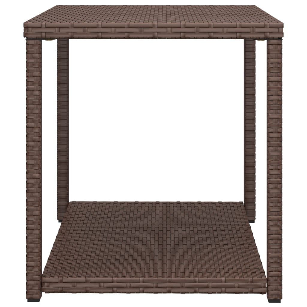 vidaXL Bočný stolík hnedý 55x45x49 cm polyratan