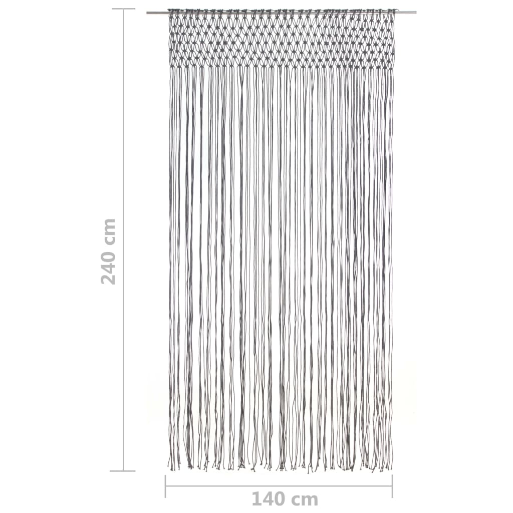 vidaXL Záclona macrame antracitová 140x240 cm bavlna