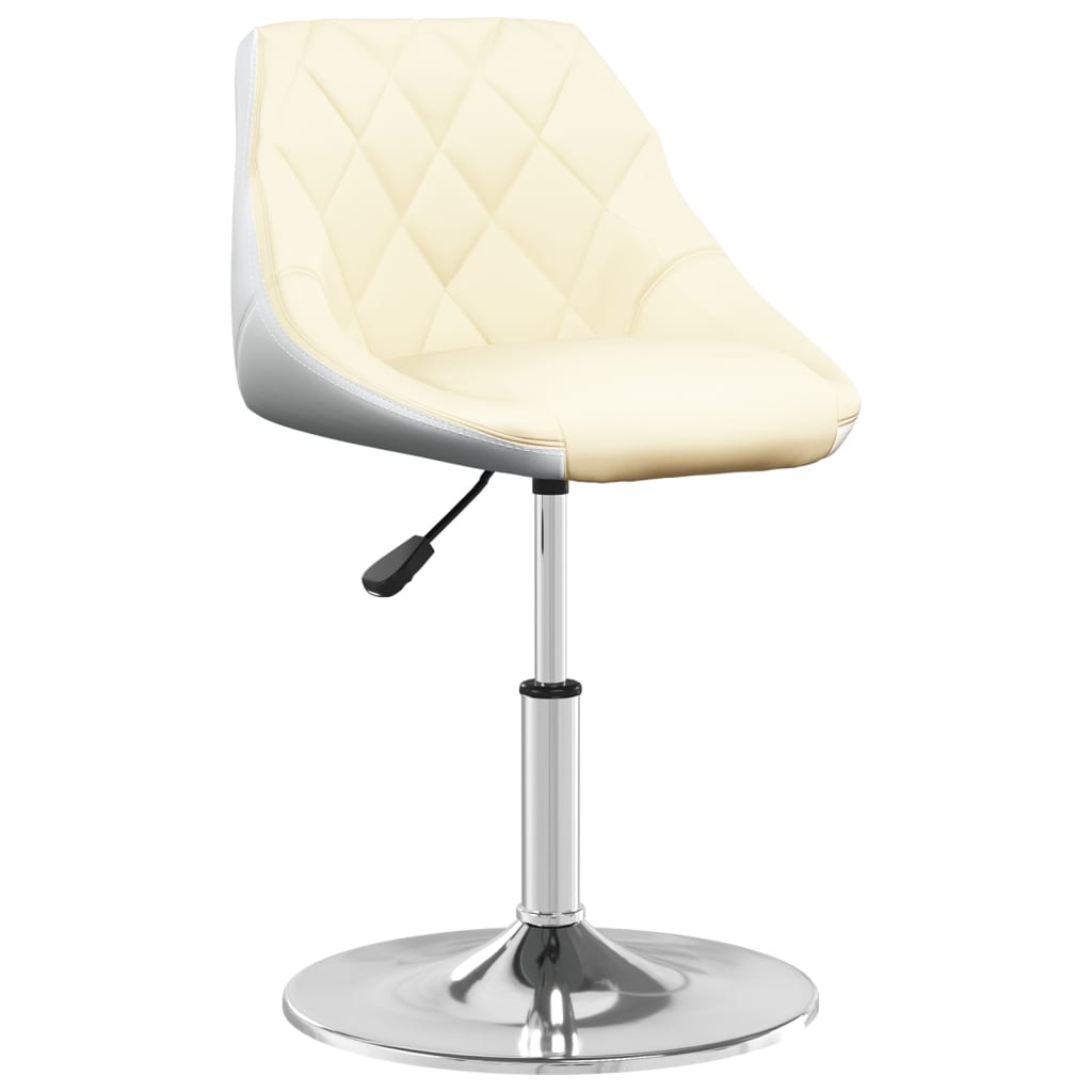 vidaXL Barová stolička krémová a biela umelá koža