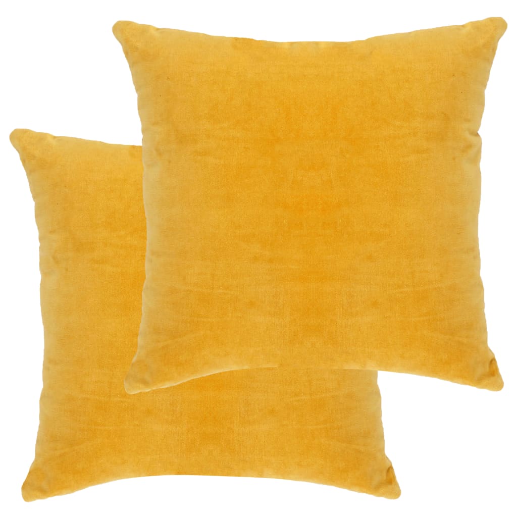 vidaXL Vankúše bavlnené zamatové 2 ks 45x45 cm žlté