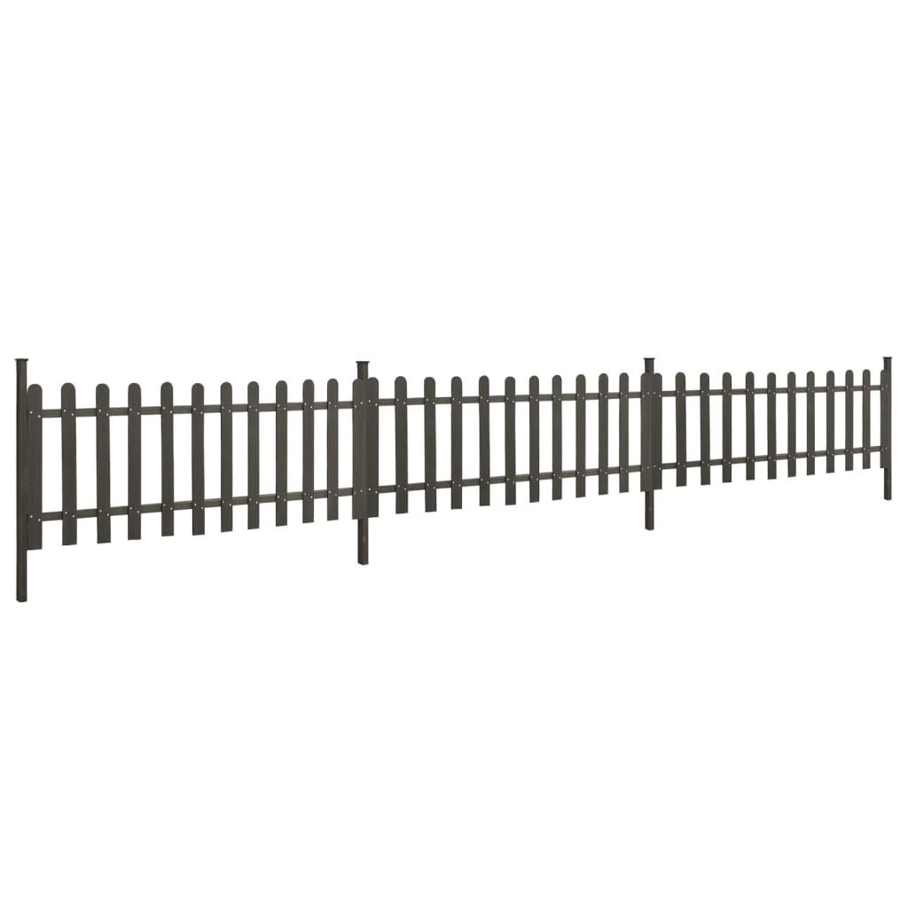 vidaXL Latkový plot so stĺpikmi 3 ks WPC 614x80 cm